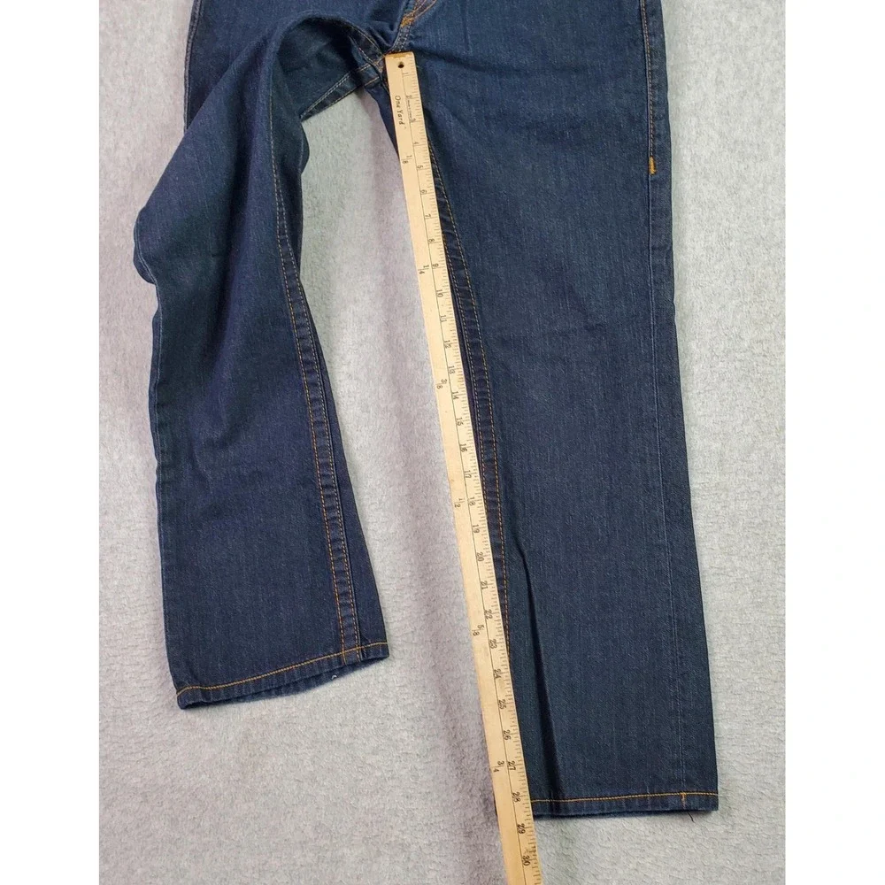 True Religion Jeans Mens 31X29 Blue Section Straight Flap Pocket Contrast Stitch